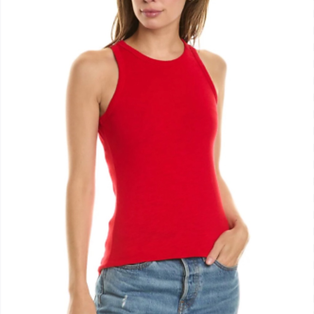 COTTON CITIZEN REVOLVE red stretchy high neck tank top